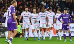 Fabio Miretti celebrates after scoring Juventus’s winner at Fiorentina