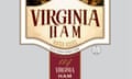 A cream and maroon logo for Boar's Head Virginia Ham