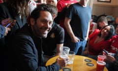 Paul Rudd with a pint