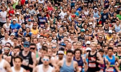 2022 City to Surf<br>SYDNEY, AUSTRALIA - AUGUST 14: Competitors run down William Street during the 2022 City to Surf on August 14, 2022 in Sydney, Australia. (Photo by Jenny Evans/Getty Images)