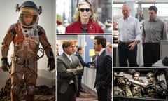 Composite of film still from The Martian, Carol, Spotlight, Mad Max and The Big Short