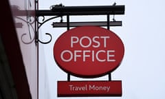 A post office sign in London