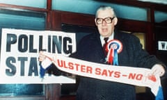 The former DUP leader Ian Paisley in 1986, a ‘quite grim’ time in Northern Ireland, recalls Paul Johnson.