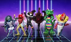 The Masked Singer<br>ITV undated handout file photo of (left to right) Alien, Robin, Badger, Swan, Dragon, Sausage, some of the characters for the ITV1 singing contest, The Masked Singer, where the final celebrities are set to have their identities revealed in the final on Saturday. Issue date: Saturday February 13, 2021. PA Photo. Badger, Robin and Sausage will compete to be crowned as the champion in the ITV singing competition. See PA story SHOWBIZ Singer. Photo credit should read: Vincent Dolman/Bandicoot TV/ITV/PA Wire