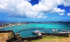 Marigot Bay, St Martin taken from Fort Louis, April 2020