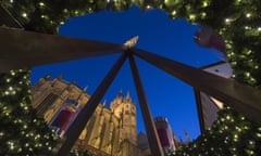 An Advent wreath with candles  in front of the Cathedral of Mary in Erfurt, Germany.