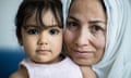 Mehreen Ibrahim and her daughter Eshal Haider, at their Pooraka home in Adelaide. Mehreen's husband is in detention and she has not seen him in 2 and half years. Photo by Kelly Barnes for the Guardian