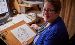 Nancy Beiman sketches a character from FurBabies