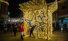 Christmas lights are switched on for ‘Stockton Sparkles’ last week.
