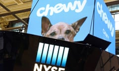 Chewy logo at the New York Stock Exchange.