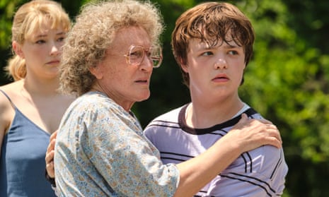 Glenn Close (centre) with ,Owen Asztalos (right) in Hillbilly Elegy.