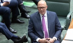 Peter Dutton during question time at Parliament House in Canberra on Wednesday.