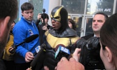 Ben Fodor, AKA Seattle ‘superhero’ Phoenix Jones, outside court in 2011.