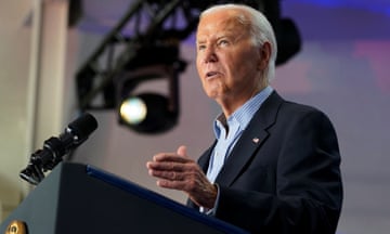 Joe Biden in Madison, Wisconsin, on Friday.