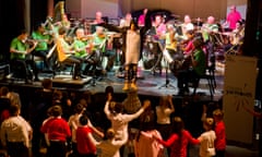 The BBC Concert Orchestra playing to an audience of schoolchildren in Great Yarmouth, Norfolk.