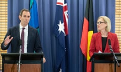 The Shadow minister for Finance Katy Gallagher and Shadow Treasurer Jim Chalmers release their election promise costings in the Caucus Room of Parliament House in Canberra this afternoon.