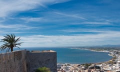 High Angle View Of Buildings And Sea Against Sky<br>Photo taken in Tunis, Tunisia