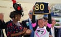 Frankie Dettori celebrates his 80th win at Royal Ascot alongside Oti Mabuse