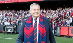 Ron Barassi at the Melbourne Cricket Ground (MCG) in 2022.