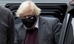 Boris Johnson arrives at a central London hospital on Saturday after his wife, Carrie Johnson, gave birth to a baby girl last week.