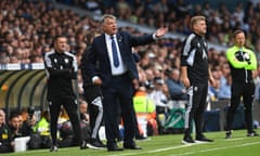 The Leeds manager, Sam Allardyce, on the touchline against Tottenham.