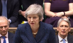 Theresa May speaks during PMQs at the House of Commons.