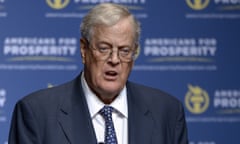 David Koch speaking in Orlando, Florida, in 2013.