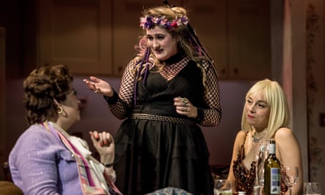 L to R Hilary Summers as Disinganno, Hilary Cronin as Piacere and Anna Dennis as Bellezza . Il Trionfo e del disinganno at Buxton International Festival, July 2024