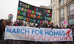 Tenants, housing campaigners and trade union activists on the recent March for Homes in Shoreditch.