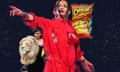 Hitting the heights … from left: Kylie Jenner, Rihanna at the Super Bowl and a packet of Cheetos.
