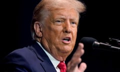 Republican candidate and former president Donald Trump addresses an audience at a campaign event on 9 October in Wolfeboro, New Hampshire.