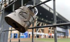 A padlock on a gate at Portman Road.