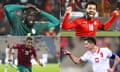 Top left clockwise: Boubakar Kouyate, Mo Salah, Robert Lewandowski and Tarik Tissoudali