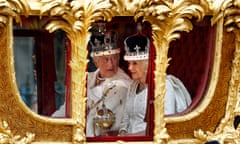 King Charles and Queen Camilla on coronation day