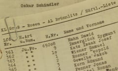 The “Stuttgarter Zeitung” exhibits on Friday, October 15, 1999, in Stuttgart, Germany, what they claim are the documents of Oskar Schindler. The photo shows the alleged original list of 1,200 Jewish concentration camp prisoners whom he employed in his factory The newspaper claims a German couple found the list among a suitcase full of Schindler’s papers that deal primarily with his life after World War II, which they donated to the newspaper. (AP Photo/Michael Latz)