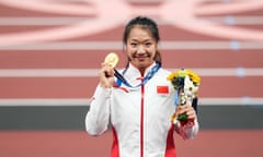 Liu Shiying of Team China, after winning the women’s javelin throw on 7 August.