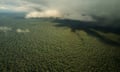 a wide view of the Colombian Amazon seen from a plane.