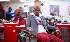 George the Poet photographed at Cutz Barbershop in Harlesden, West London.