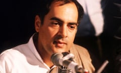 Indian Prime Minister Rajiv Gandhi speaks after the Bhopal disaster in December 1984.