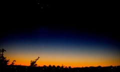 A night sky right after sunset showing some planets visible in 2011