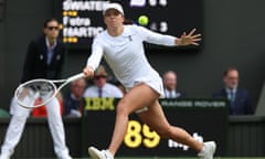 Iga Swiatek during her second-round match against Petra Martic at Wimbledon 2024.