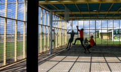 A photo of children playing basketball from Don Dale juvenile detention centre in Darwin, Australia