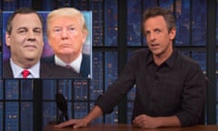 Seth Meyers on Chris Christie’s image rehabilitation tour on cable news: “Why are we taking Chris Christie, of all people, seriously? He stood by this obviously monstrous man for years, and he still refuses to say whether he’d support Trump again in 2024.”