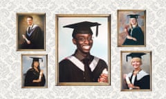 Clockwise from top left: Andrew O’Hagan, Jeffrey Boakye, Alex Chesterfield, Sarah Waters and Tulip Siddiq.