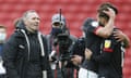 Michael Appleton celebrates with Lincoln players