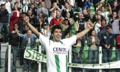 Luis Suárez celebrates after scoring for Groningen against Vitesse Arnhem in October 2006.