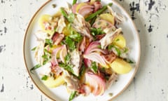 Smoked mackerel, potato and green bean salad.