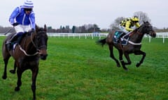 Nico de Boinville rides Shishkin, right, to victory over Energumene at Ascot on Saturday.