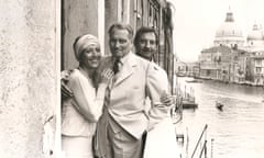 Stéphane Audran, Laurence Olivier and Derek Granger in Venice, shooting scenes from Granada’s 1981 TV version of Brideshead Revisited