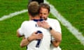 Gareth Southgate celebrates with Harry Kane after England book a quarter-final with Switzerland.